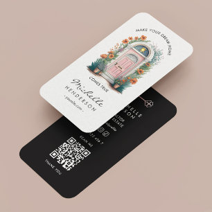 Minimal Fastighetsmäklare Pastell Rosa Dörr Visite
