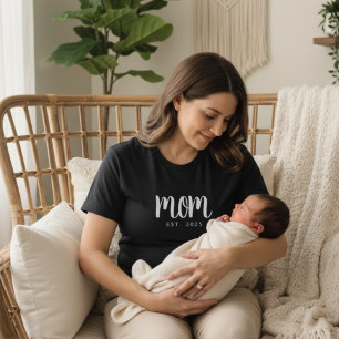 Minimal fastställd Mamma-datum Ny mamma T-Shirt