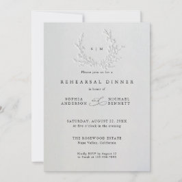 Minimal Faux Blind Deboss Cotton  Rehearsal Dinner Inbjudningar