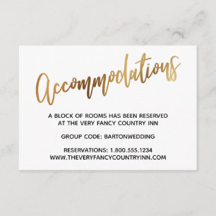Minimal Faux-Guld-Typografi Bröllopsboende Tilläggskort
