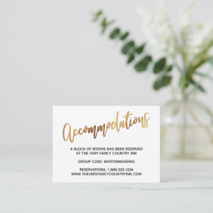 Minimal Faux Guld-typografi i Bröllop-inkvartering Tilläggskort