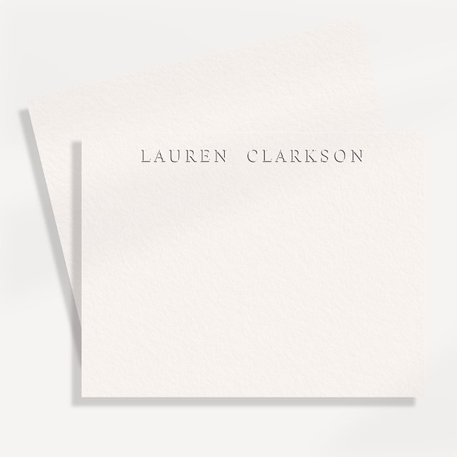 Minimal Faux Letterpress off-white Note Card Inbjudningar (Skapare uppladdad)