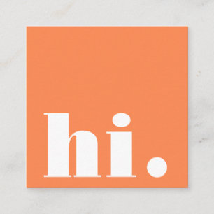 Minimal fetstil Orange Gult Modern Hi Fyrkantigt Visitkort