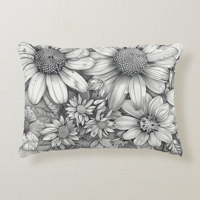 "Minimal fetstil - svartvitt Motiveringsot P Prydnadskudde (Framsidan)