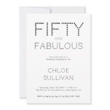 Minimal Fifty and Fabulous 50th Birthday Party