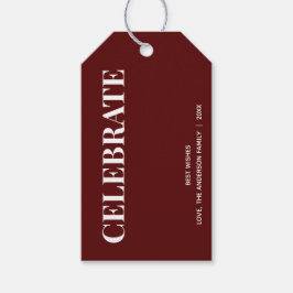 Minimal FIRA | Deep Red Holiday Presentetikett