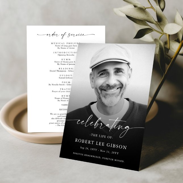 Minimal Firande i Life Photo Funeral Program (Skapare uppladdad)