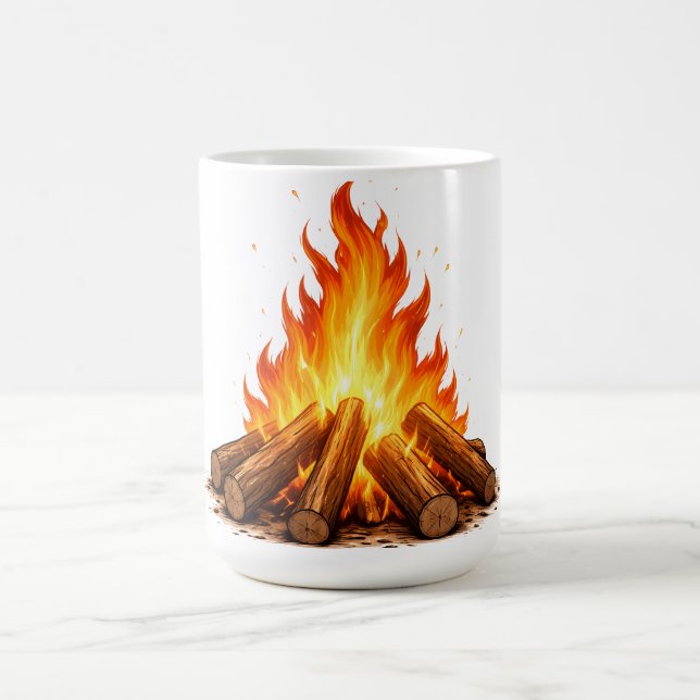 Minimal Fire Illustration  Kaffemugg (Center)
