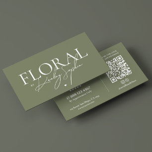 Minimal floral designer elegant florist salvia visitkort