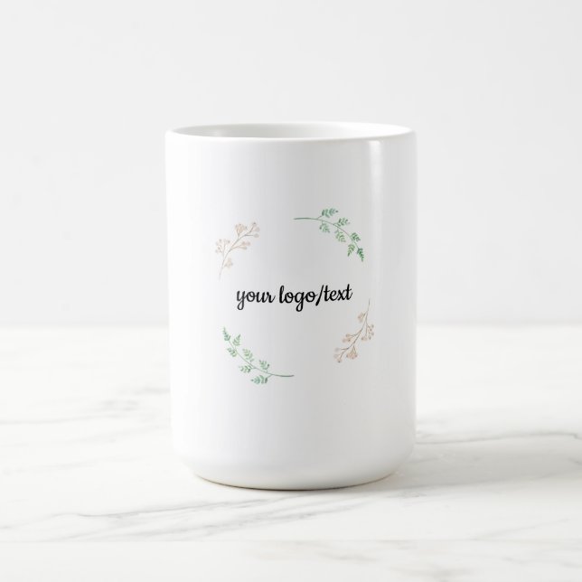 Minimal Floral Frame- Elegant Botanical Cup Design Kaffemugg (Center)