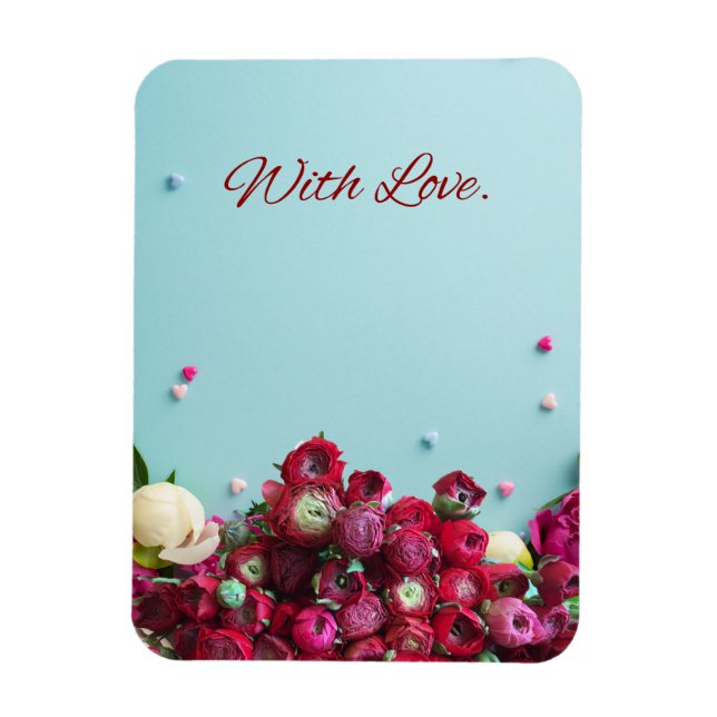 Minimal Floral Greeting Card – With Love Botanical Magnet (Vertikal)