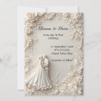 🌿 Minimal Floral Ram Silhuett Ceremoni Design Inbjudningar