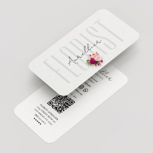 Minimal florist botanist Flower Bouquet Visitkort