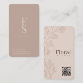 Minimal florist mjuk rosivory blomstergren visitkort