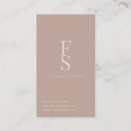Minimal florist mjuk rosivory blomstergren visitkort