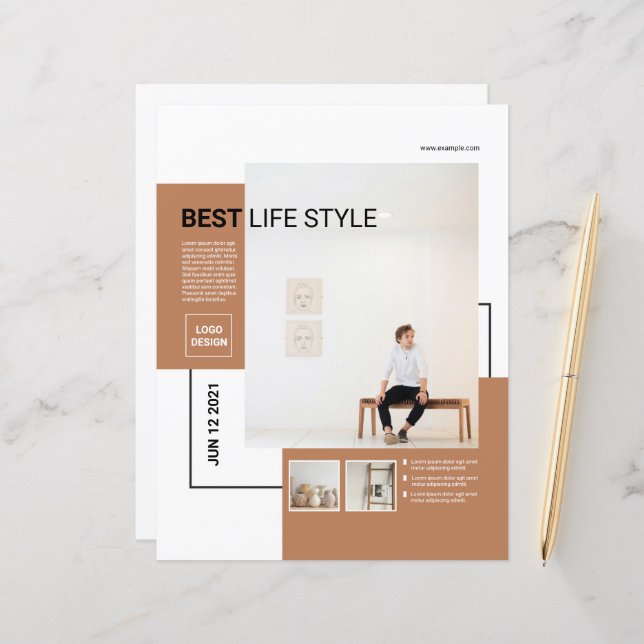 Minimal Flyer-mall | Rengör och modern (Fram/Back In Situ)