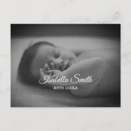 Minimal Födelse-Doula Nyföddvård Design Vykort