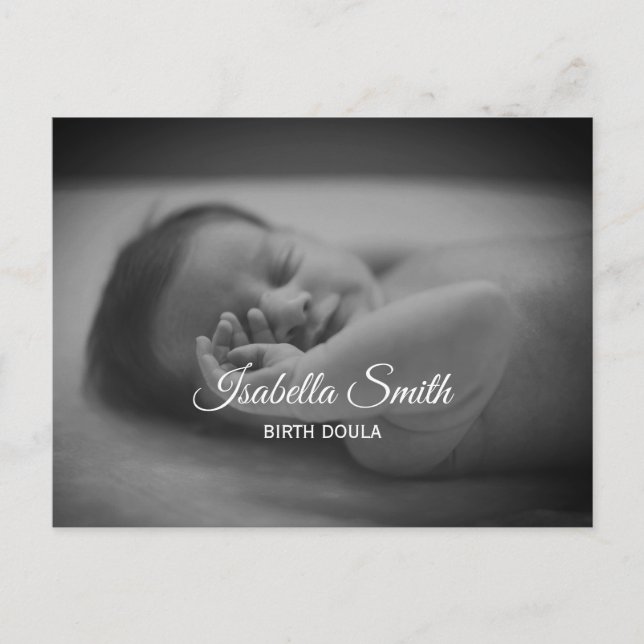 Minimal Födelse-Doula Nyföddvård Design Vykort (Framsida)