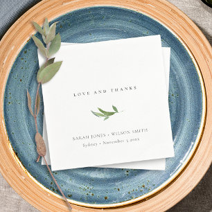 Minimal Foliage Greenery Bröllop Tack Pappersservett