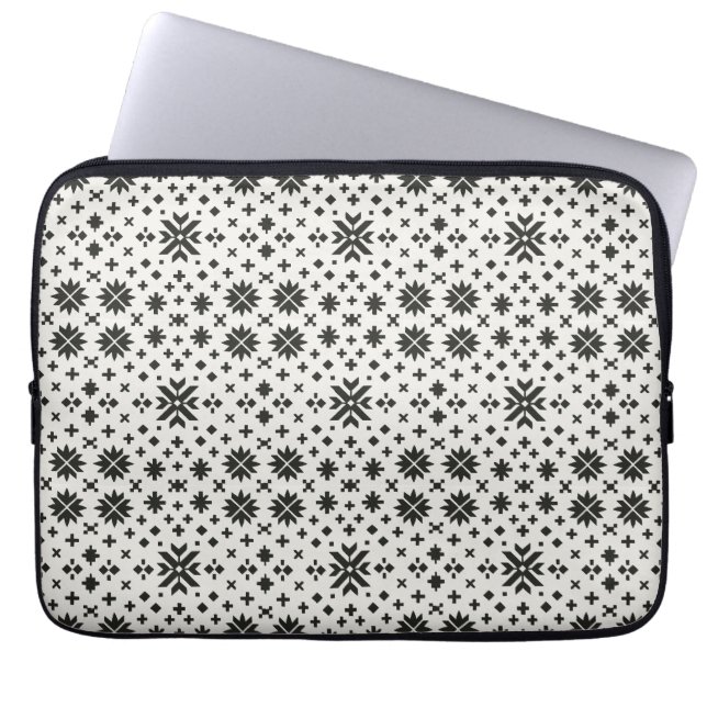 Minimal folkgeometri Sömlöst mönster  Laptop Fodral (Framsidan)