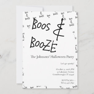 Minimal för Boos och Sprit Halloween fest Inbjudningar
