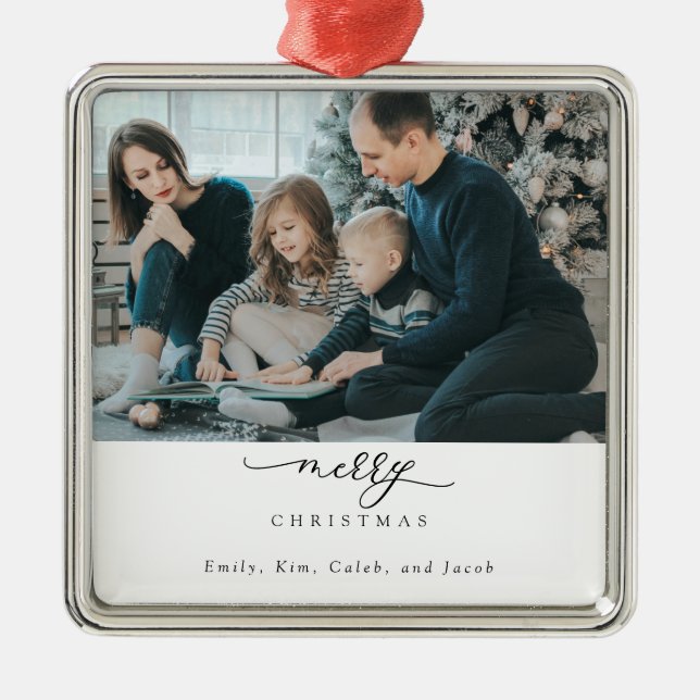 Minimal för fotomodern Chic i God jul-skript Julgransprydnad Metall (Framsidan)