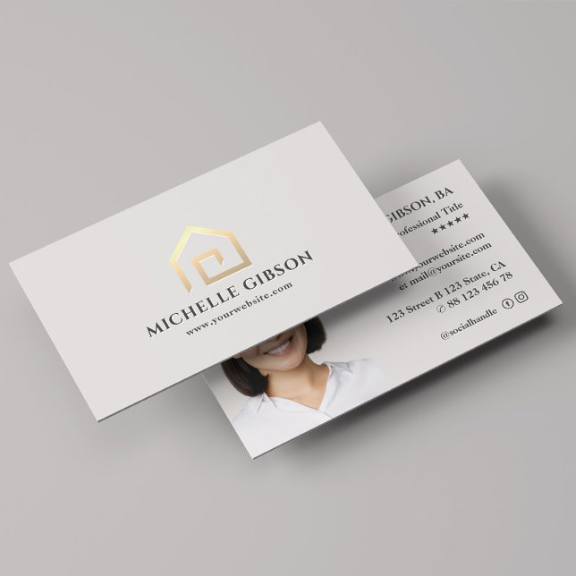 Minimal för Realtor Guld House Mortgage Broker Visitkort (Realtor Gold House Mortgage Broker Minimal Business Card
)