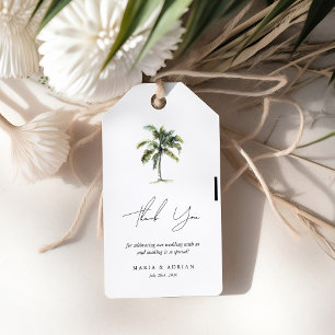 Minimal fördel för Handflatan-tropisk Beach-bröllo Presentetikett