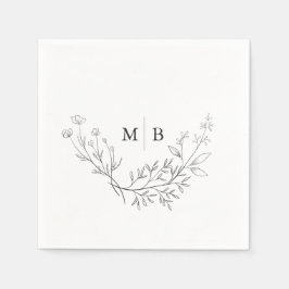 Minimal formell monogram Bröllop Napkins Pappersservett