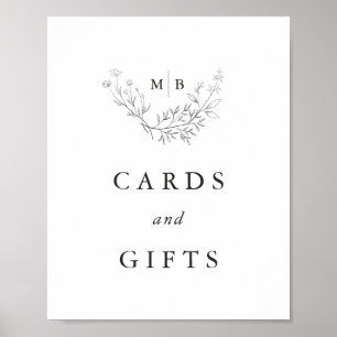Minimal formell monogram Bröllopskort och presente Poster