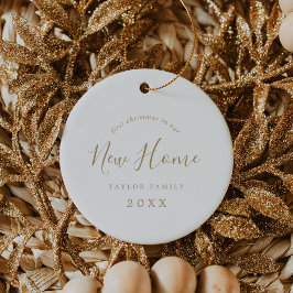 Minimal första jul i Guld i vårt nya hemfoto Julgransprydnad Keramik