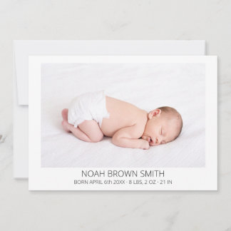 Minimal foto av baby meddelande