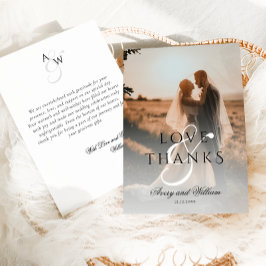 Minimal foto Bröllop i modern Elegant Tack Kort