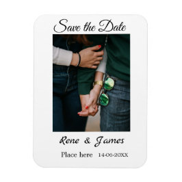 Minimal foto vit svart klassisk elegant spara den magnet