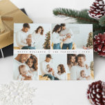 Minimal fotobild för modern julfamilj julkort<br><div class="desc">Fira helgdagarna med en gnutta elegans genom att använda vårt enkla Modern-Helgdag i julfamiljen. Det här genomtänkt designade kortet omfattar familjesätten och festsäsongens glädje, vilket gör att du kan visa dina omhuldade minnen i en vacker och anpassade layout. Svartvit. 📸 Fotokollage för familjen: Med plats för fem foton omvandlas detta...</div>