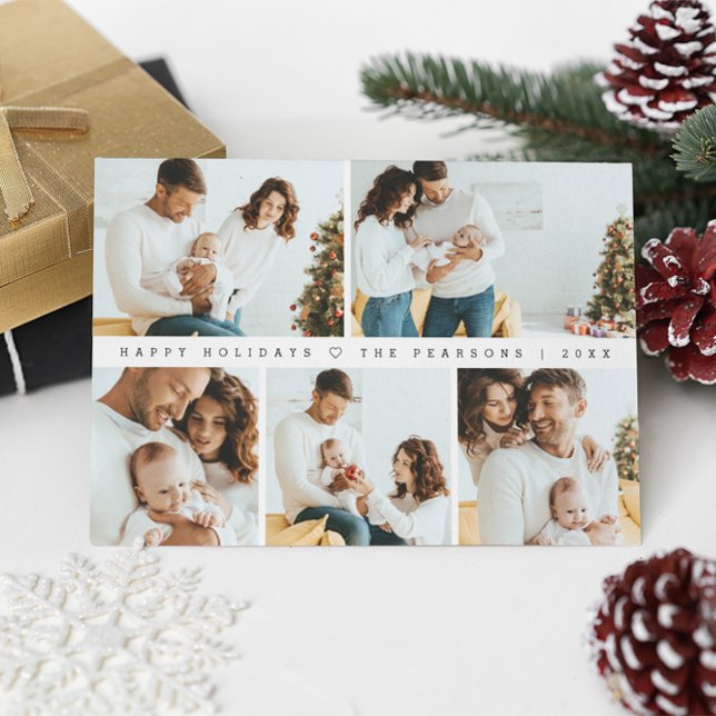 Minimal fotobild för modern julfamilj julkort (Customizable family Photoshoot Christmas card.)
