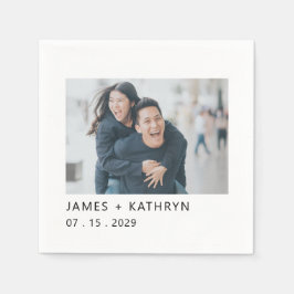 Minimal fotoenkel Elegant Modern med Bröllop Pappersservett
