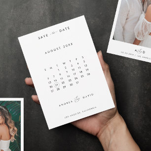 Minimal Fotografi Et-tecken Monogram Kalender Bröl Spara Datumet
