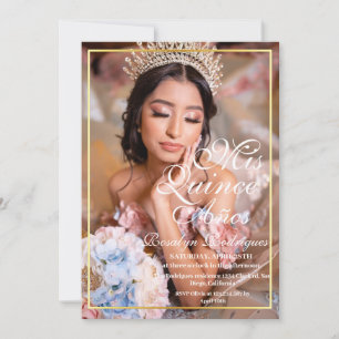 Minimal fotoinbjudan för Quinceanera-Elegant Inbjudningar