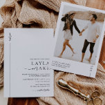 minimal fotoinbjudan till svart vitt Bröllop-foto, Inbjudningar<br><div class="desc">En modern och minimal bröllopsinbjudan i svartvitt med ett modernt typsnitt. Den klassiska och enfärgade Layla Suite är perfektens utformning för ditt bröllop-kontor.</div>