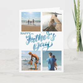 Minimal fotokollage för lycklig Fars dag Coola Kort
