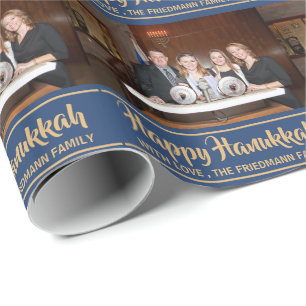 Minimal fotto för familjen Lycklig Hanukkah Presentpapper