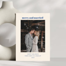 Minimal Fransk Blue Merry Married julfoto