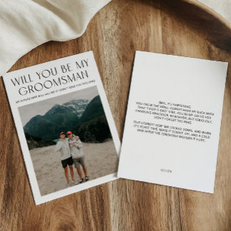 Minimal Frieri av foto Groomsman Inbjudningar