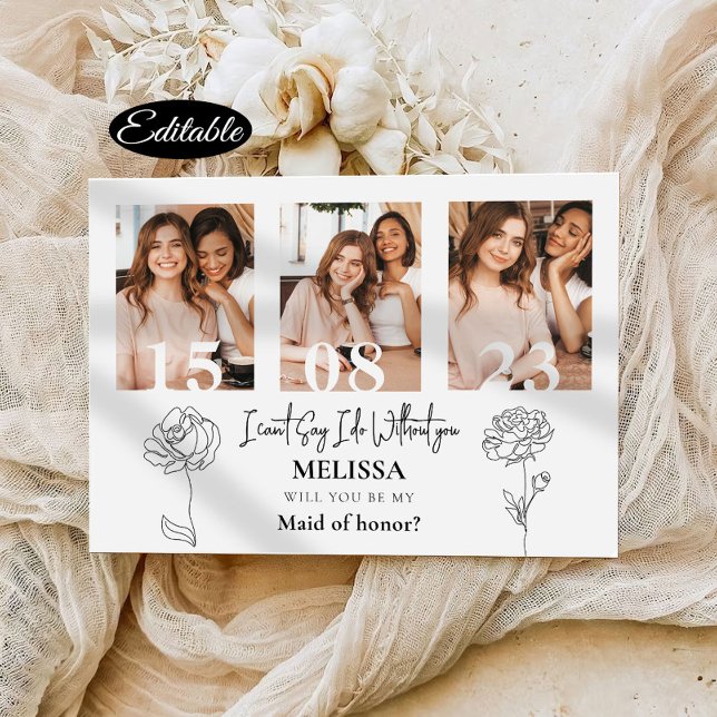 Minimal Frieri kort för fotokollage i Bridesmaid (Skapare uppladdad)