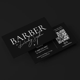 Minimal frisör Elegant Barberare  Visitkort