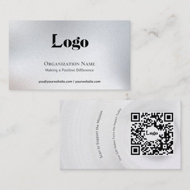 Minimal Fundraising Business Card Visitkort (Fram/baksida)