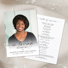 Minimal Funeral Memorial Photo In Loving Memory Program