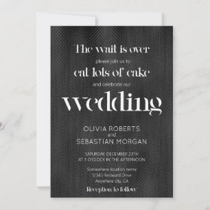 Minimal funny typografi svart texturerad Bröllop Inbjudningar