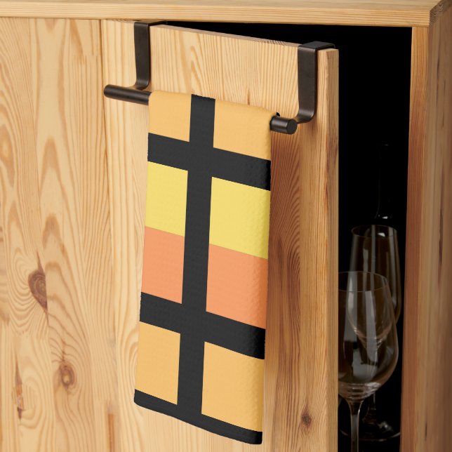 Minimal fyrkant för Gult av grönt Kökshandduk (Thirds Fold)